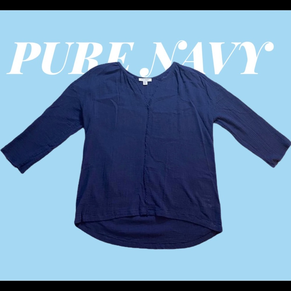Pure Navy Half Sleeve Top